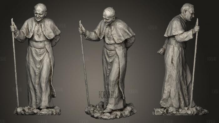 Pope John Paul II stl model for CNC